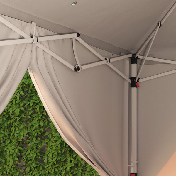 Outsunny Gazebo da giardino esterno gazebo pieghevole 3 x 6 m con 6 pareti laterali, sacca per il trasporto inclusa, bianco