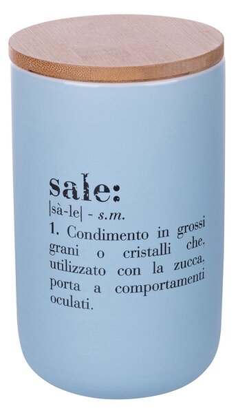 Barattolo Sale Double Face 750 ml in New Bone China VdE Tivoli 1996 Acquamarina