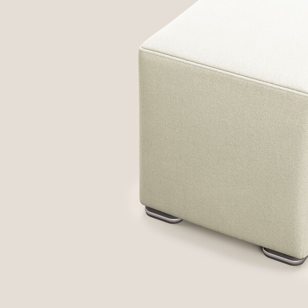 Cube pouf in microfibra smacchiabile T11 panna