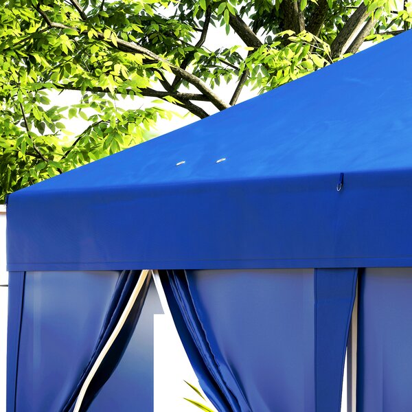 Outsunny Gazebo da giardino esterno gazebo pieghevole 3 x 6 m con 6 pareti laterali, sacca per trasporto inclusa, blu
