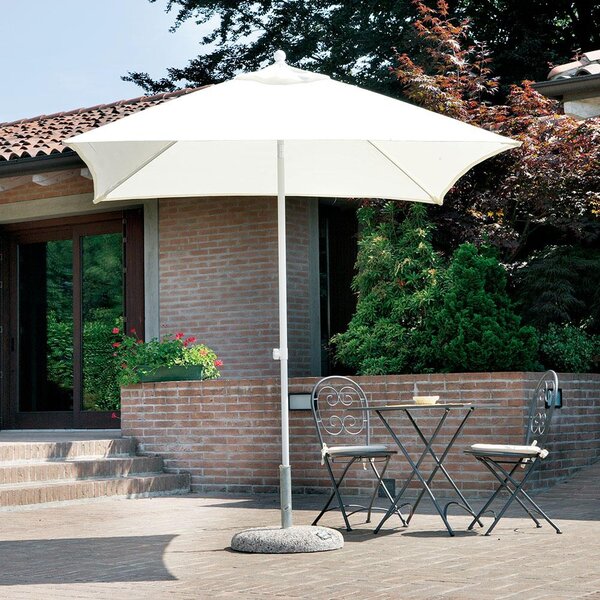 Ombrellone da Giardino 2,2x2,2 m Palo Ø38 mm in Alluminio Vorghini Joint Bianco e Ecrù