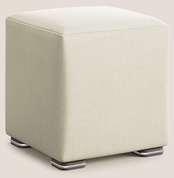 Cube pouf in microfibra smacchiabile T11 panna