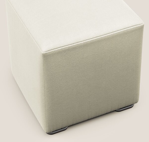 Cube pouf in microfibra smacchiabile T11 panna