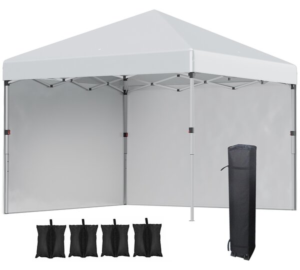 Outsunny Gazebo da giardino pop-up pieghevole regolabile in altezza protezione UV 30+ 2 pareti laterali sacchetto di trasporto incluso