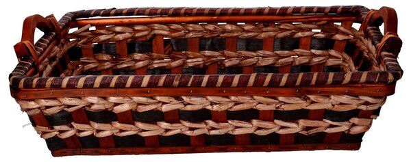 Cesta in Vimini intreccio crema noce rettangolare cm 53x38xh13