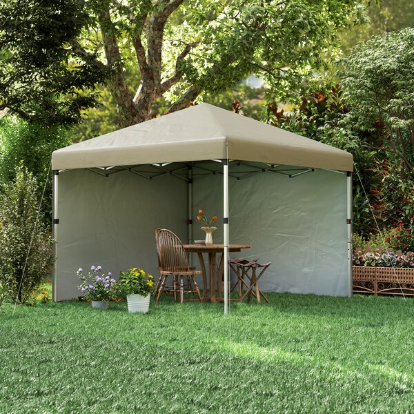 Outsunny Gazebo da giardino pieghevole pop-up regolabile in altezza protezione UV 30+ 2 pareti laterali sacca di trasporto inclusa