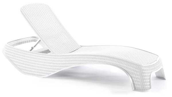 Lettino Prendisole da Giardino 197x74x36 cm in Resina Keter Atlantic Bianco