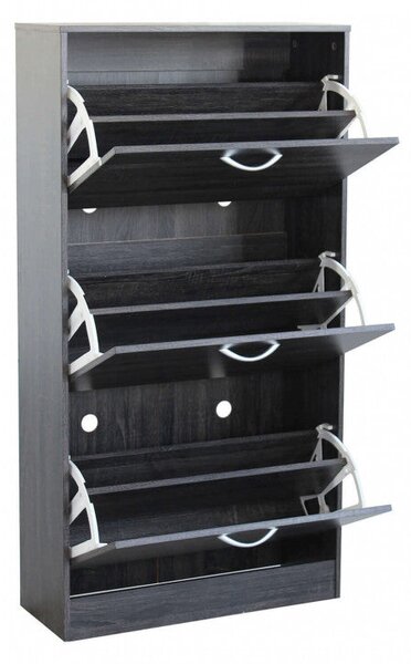 Scarpiera Vicky 60x24x115 h cm in Legno Grigio Scuro