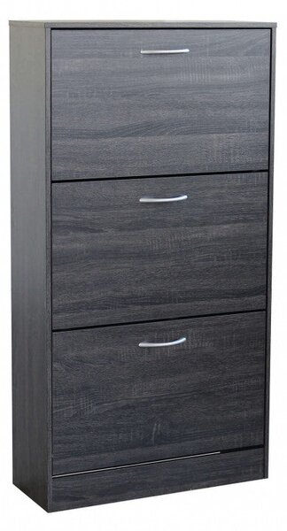 Scarpiera Vicky 60x24x115 h cm in Legno Grigio Scuro