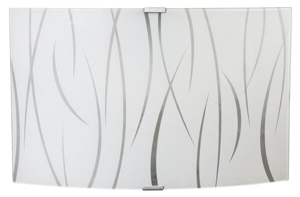 Applique 1xE27 Montatura Argento Vetro Lastra Bianco E-Energy Simone