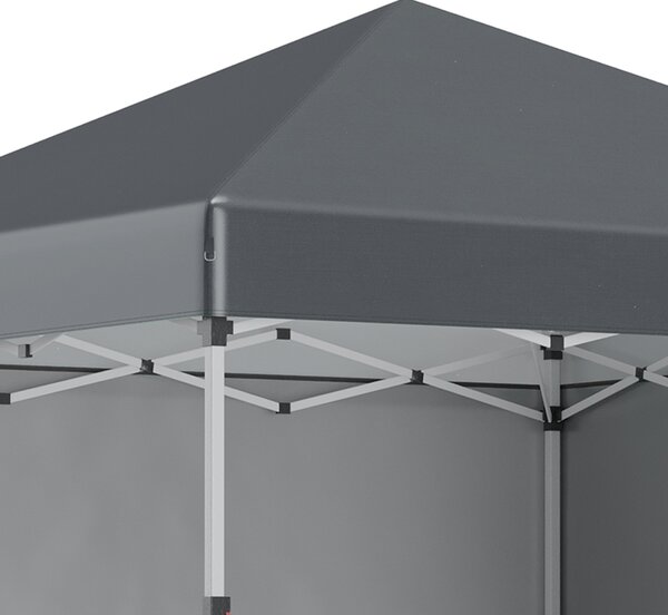 Outsunny Pergola da giardino pop-up pieghevole regolabile in altezza protezione UV 30+ 2 pareti laterali sacco di trasporto incluso