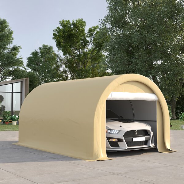 Outsunny Tenda da garage con Porta avvolgibile e pareti laterali rimovibili, Resistente all'acqua e protezione UV UPF 30, 5x3 m, beige | Aosom Italy