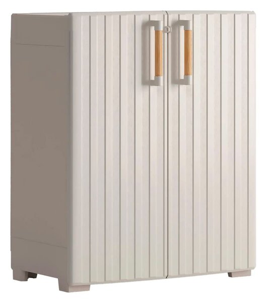 Armadio da Esterno 1 Ripiano 80x45x98H cm in Plastica Keter Groove Basso Sabbia/Beige