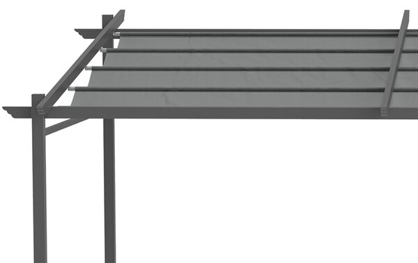 Outsunny Pergola retrattile 4 x 3 m struttura metallo resina epossidica anticorrosione telo Poliestere 180 g/m² Incluso Grigio