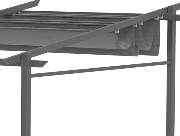 Outsunny Pergola retrattile 4 x 3 m struttura metallo resina epossidica anticorrosione telo Poliestere 180 g/m² Incluso Grigio