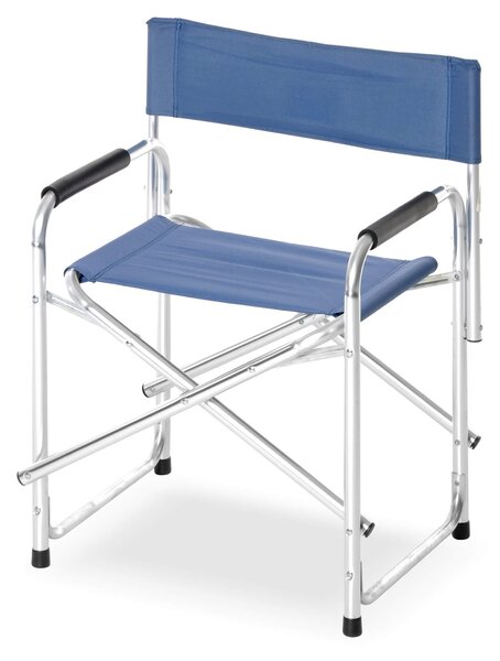 Sedia Regista da Giardino 61x50x79 cm in Alluminio e Poliestere Blu