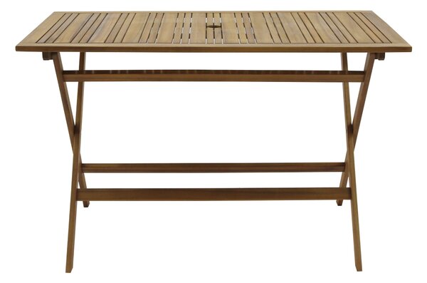 Tavolo Pieghevole da Giardino 120x70x75 cm in Legno Naturale