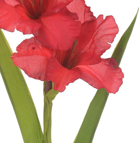 Set 8 Fiori Artificiali di Gladiolo Mini Altezza 74 cm Rosso