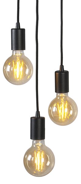 Lampada a sospensione industriale intelligente nera con WiFi G95 3 luci - Facil