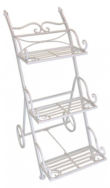 Portapiante Kimberly Bianco Antico 37,5x51x81 h cm in Acciaio Bianco