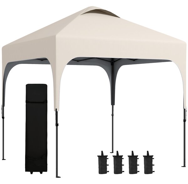 Outsunny Gazebo 2,5 x 2,5 m barnum da giardino Pop-up pieghevole altezza regolabile Oxford anti UV50+ telaio in acciaio sacca per il trasporto