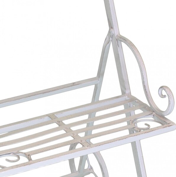 Portapiante Kimberly Bianco Antico 37,5x51x81 h cm in Acciaio Bianco