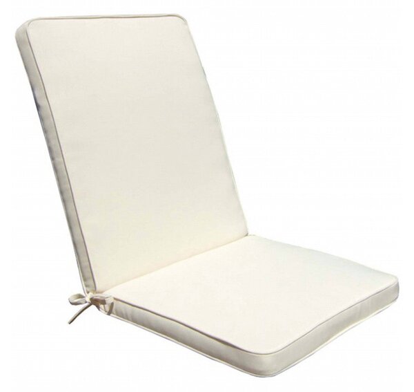 Cuscino Real Medio 90x40x4 cm in Poliestere Ecrù