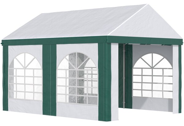 Tendostruttura max 12 Persone 400x295x285 cm con Doppio Ingresso Bianco e Verde