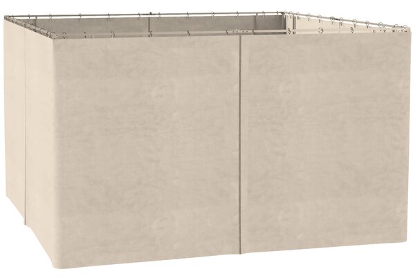 Outsunny 4 pareti laterali per gazebo da giardino tondeggiante 300 x 400 cm protezione dalla pioggia vento sole beige
