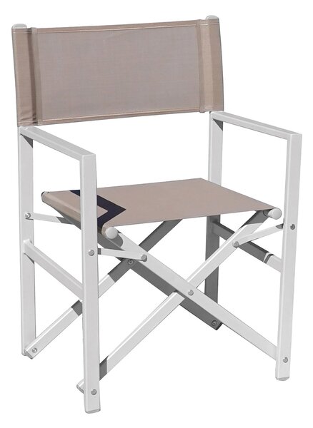 Set 4 Sedie Regista da Giardino 55x52x86 cm in Alluminio Tortora