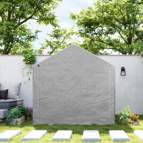 Outsunny Abri de jardin 2 x 2 x 2 m abri vélo extérieur con telaio in acciaio zincato, impermeabile e resistente ai raggi UV - grigio