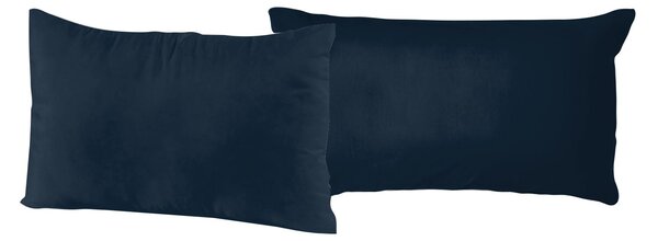 Coppia di Federe 52x82 cm in Cotone Tinta Unita Blu Scuro