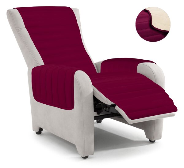Copripoltrona Trapuntato Doubleface Bordeaux/Panna
