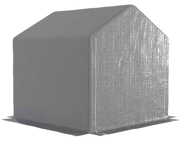 Outsunny Abri de jardin 2 x 2 x 2 m abri vélo extérieur con telaio in acciaio zincato, impermeabile e resistente ai raggi UV - grigio