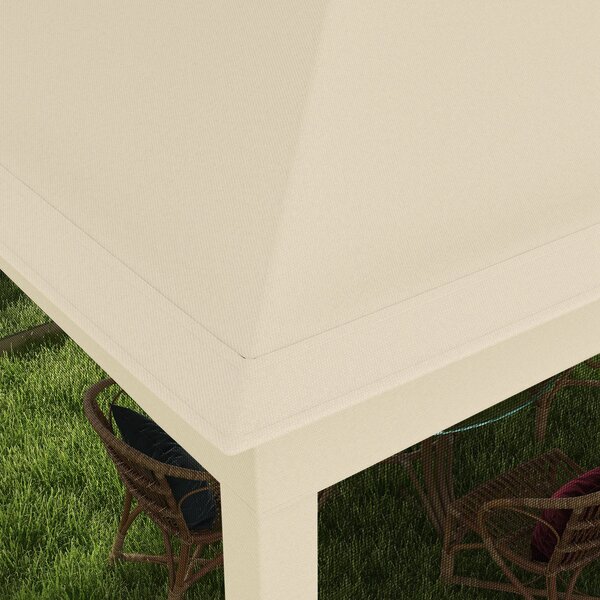Outsunny Gazebo da giardino pop-up pieghevole 3 x 3 m metallo poliestere impermeabilizzato anti UV zanzariere sacca di trasporto crema