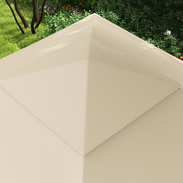 Outsunny Gazebo da giardino pop-up pieghevole 3 x 3 m metallo poliestere impermeabilizzato anti UV zanzariere sacca di trasporto crema