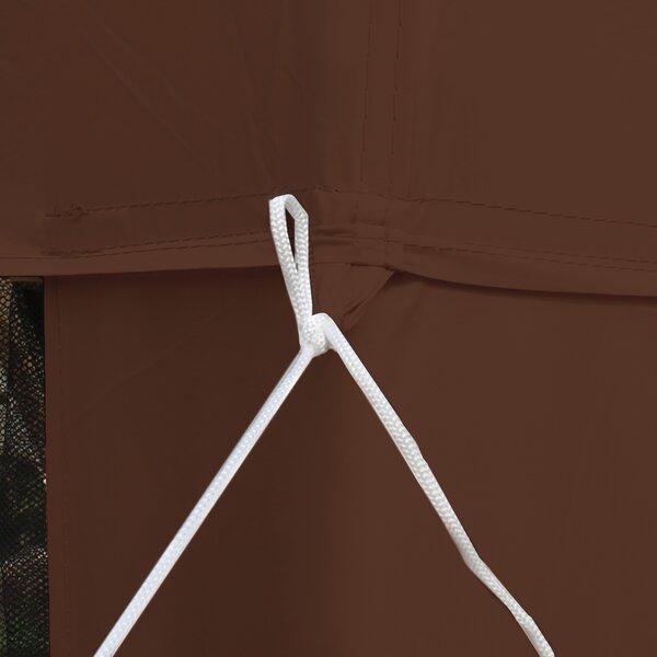 Outsunny Gazebo da giardino 3L x 3l m con 4 zanzariere rimovibili - tetto doppio - marrone