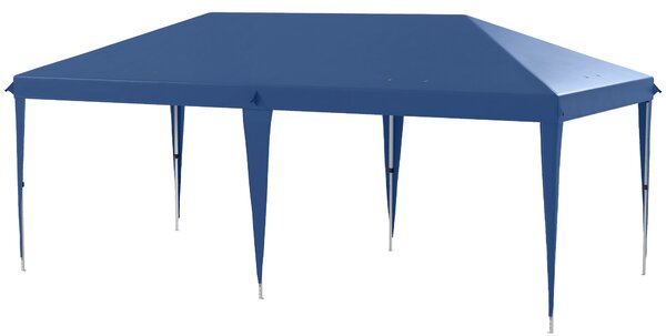 Outsunny Gazebo da giardino gazebo pieghevole pop-up sacco incluso acciaio resina oxford alta densità 6 x 3 m blu