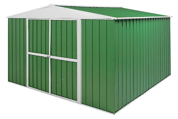 Casetta Box da Giardino in Lamiera di Acciaio Porta Utensili 360x345x212 cm Enaudi Verde
