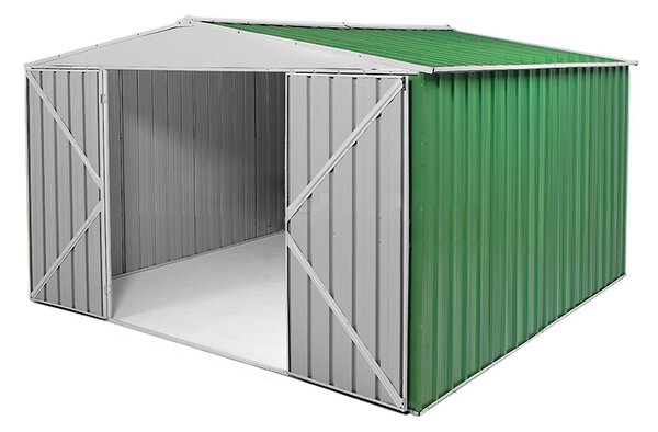 Casetta Box da Giardino in Lamiera di Acciaio Porta Utensili 360x345x212 cm Enaudi Verde