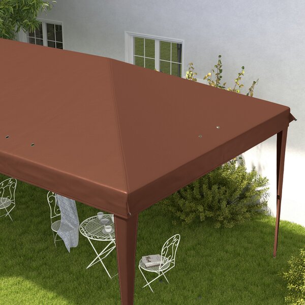 Outsunny Gazebo 6 x 3 m barnum da giardino pop-up pieghevole con borsa inclusa acciaio epossidico Oxford ad alta densità marrone