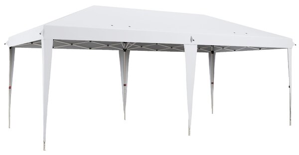 Outsunny Gazebo Pieghevole da Giardino Pop-up, Tendone per Feste con Sacca di Trasporto, 6x3 m, Bianco | Aosom Italy