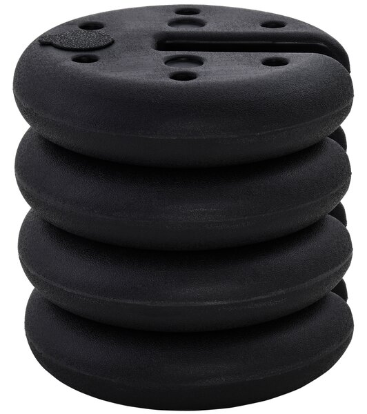 Outsunny Set di 4 pesi per il fissaggio rotondi per gazebo tendone tenda dim. Ø 25 x 6H cm HDPE nero