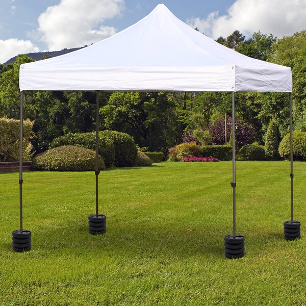 Outsunny Set di 4 pesi per il fissaggio rotondi per gazebo tendone tenda dim. Ø 25 x 6H cm HDPE nero