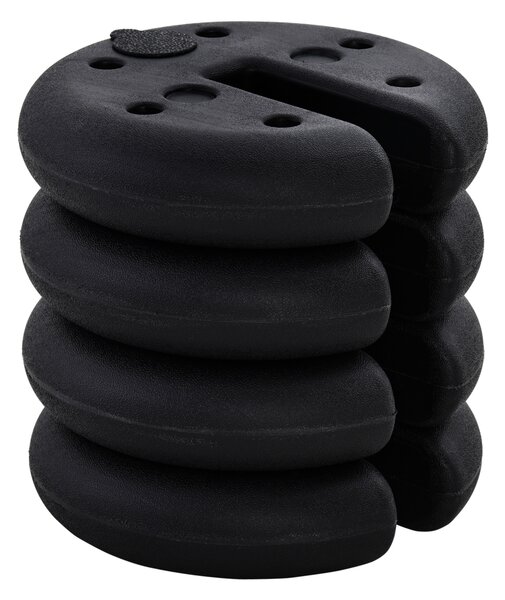 Outsunny Set di 4 pesi per il fissaggio rotondi per gazebo tendone tenda dim. Ø 25 x 6H cm HDPE nero