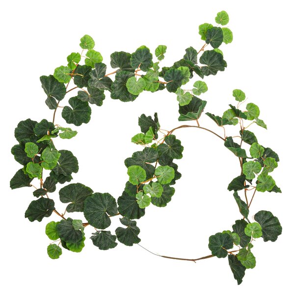 Set 2 Ghirlanda Artificiale di Edera Floccata con 114 Foglie Altezza 200 cm Verde