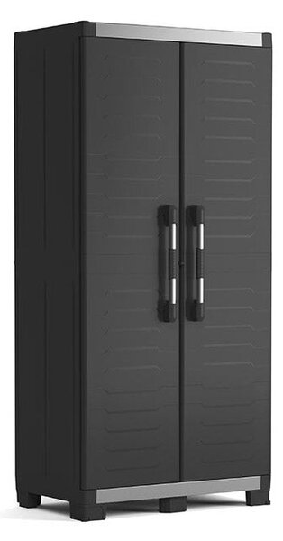 Armadio da Esterno 3 Ripiani 89x54x188H cm in Plastica Keter XL Garage Alto Nero