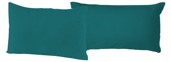 Coppia di Federe 52x82 cm in Cotone Tinta Unita Verde Bottiglia