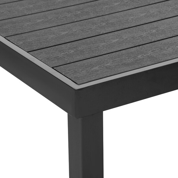 Outsunny Set da giardino esterno per 6 persone, telaio in alluminio, tavolo 140 cm, 6 sedie pieghevoli e reclinabili, nero