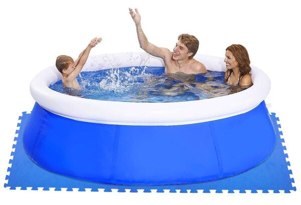 Tappeto Sottopiscina Morbido 6 Pezzi 60x60 cm Blu
